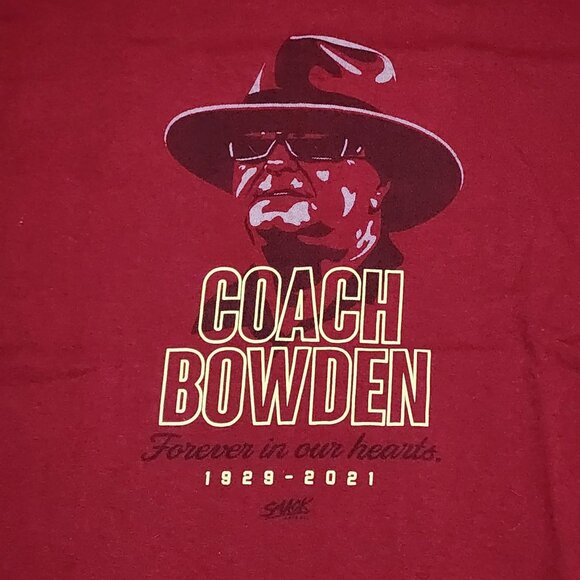 Coach Bobby Bowden Tribute T-Shirt 1929-2021 FSU Seminoles Red Size Small S - Picture 3 of 7